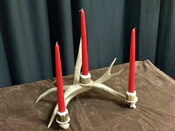 3 taper deer candle holder